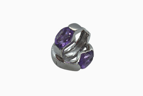 Divya दिव्या | Amethyst | Hoop | Silber | Rhodiniert